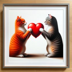 two cats holding a heart Meme Template
