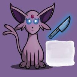 Espeon with a knife Meme Template
