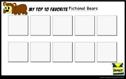top 10 favorite fictional bears Meme Template