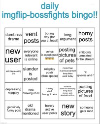 daily imgflip-bossfights bingo Meme Template