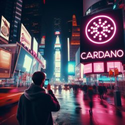 Cardano in lights Times Square Meme Template