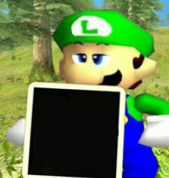 Luigi holding a sign Meme Template
