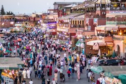 A picture of a bustling marketplace with various vendors and sho Meme Template