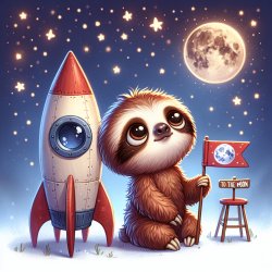 Cute sloth wants to go to moon Meme Template