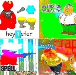 hey beter yes elmo from sesame street spell WHOMST'VE holy crap Meme Template