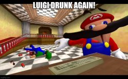 Luigi drunk again Meme Template