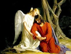 angel comforting jesus Meme Template