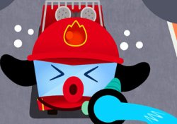 Pinkfong Fire Truck Unleashing it's Water Meme Template