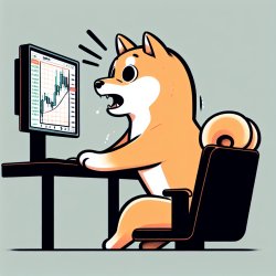 Doge sitting at a computer screen, looking intently at a chart t Meme Template