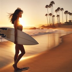 Surfer chilling in california beach Meme Template