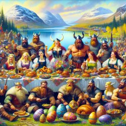 Vikings celebrate easter Meme Template