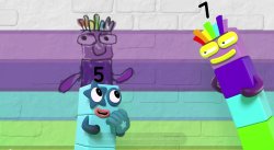NumberBlocks 5 x 7 Meme Template