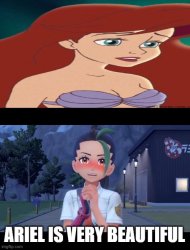 nemona finds ariel beautiful Meme Template