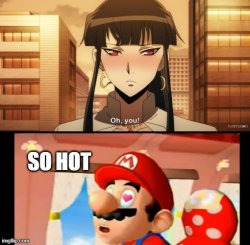 mario loves hot women Meme Template