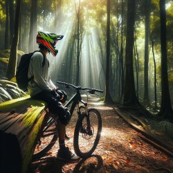 mountain biker sitting on a log Meme Template