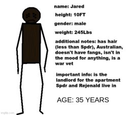 updated Jared info Meme Template