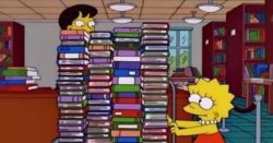 Lisa Simpson in the library Meme Template