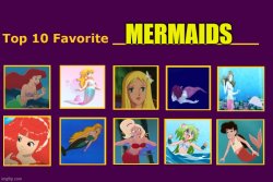 top 10 favorite mermaids Meme Template