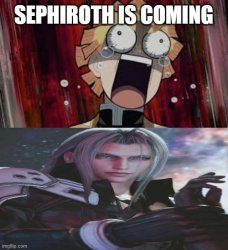 zenitsu is scared of sephiroth Meme Template