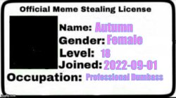 Autumn’s Meme Stealing License Meme Template