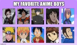 my favorite anime boys Meme Template
