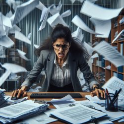 Work girl freaking out at work everything collapsing Meme Template