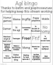 Official agl bingo Meme Template
