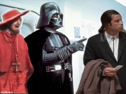 Cardinal, Vader, Vincent and a wardrobe Meme Template
