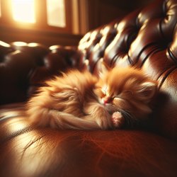 kitten sleeping on couch Meme Template