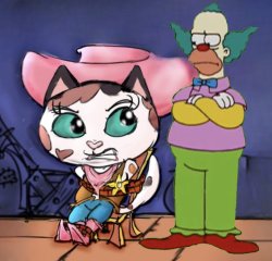 Sheriff Callie and Krusty the Clown Meme Template