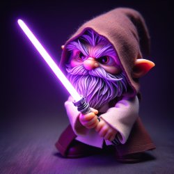 Grumpy, gNome, Jedi, purple lightsaber Meme Template