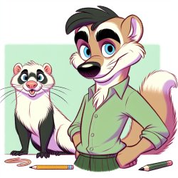 furry with ferret Meme Template