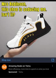 Temu shoe ad Meme Template