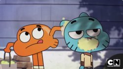 Darwin cleans Gumball's ear Meme Template