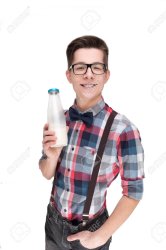 Nerd with milk Meme Template