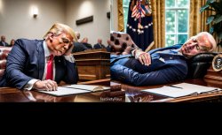 Sleepy Donald Trump and Sleepy Joe Meme Template