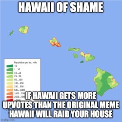 Hawaii of shame Meme Template