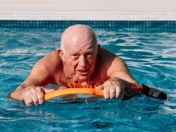 ANGRY OLD MAN IN POOL Meme Template