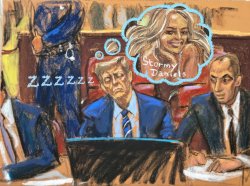 Trump Sleeping In Court Courtroom Sketch Meme Meme Template