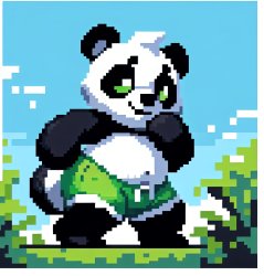 panda in green shorts Meme Template