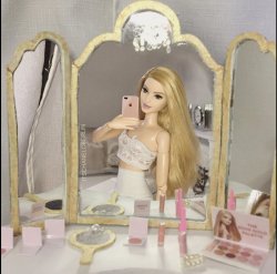 Barbie in the mirror Meme Template