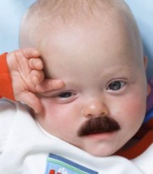 Bebe "mustache" Meme Template