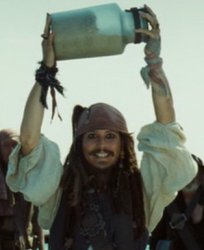 Captain jack Sparrow holding Jar of Dirt Meme Template