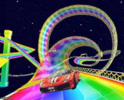 Ferrari on rainbow road Meme Template