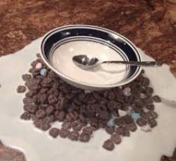 Milk then cereal then bowl Meme Template