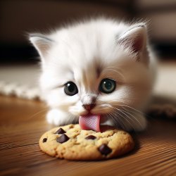 kitten licking a cookie Meme Template