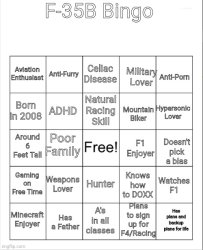 f35 bingo but you can draw Meme Template