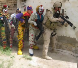 Reverse army soldier clown Meme Template
