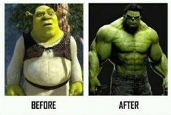 Shrek Hulk Meme Template