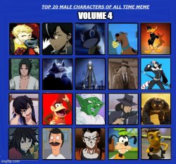 top 20 male characters volume 4 Meme Template